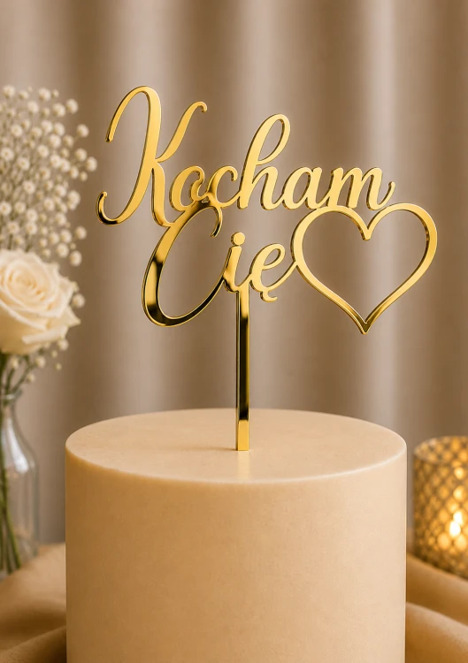 Topper na tort Kocham Cię
