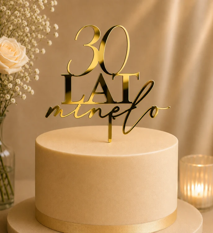 Personalizowany Topper na tort urodzinowy Lat minęło