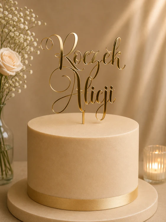 Personalizowany topper na tort Roczek + imię