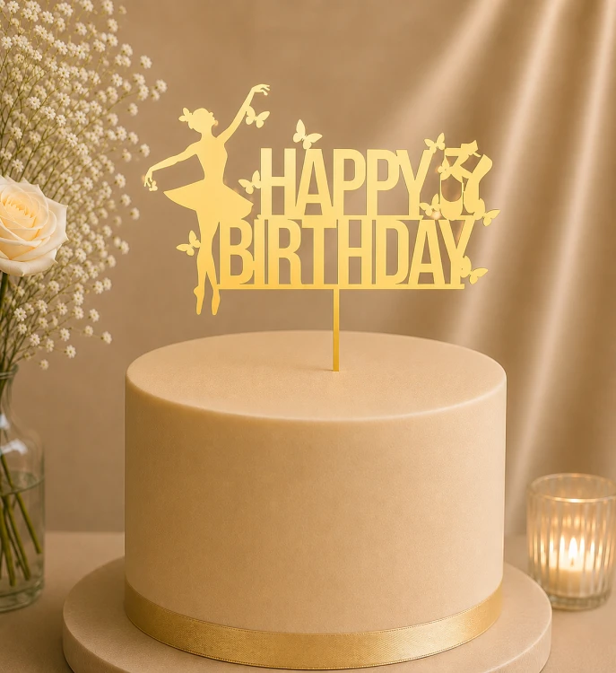 Topper na tort baletnica  Happy Birthday