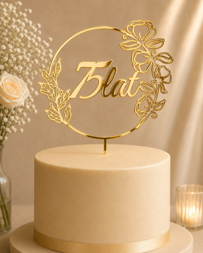 Personalizowany Topper na tort urodzinowy cyfra + lat