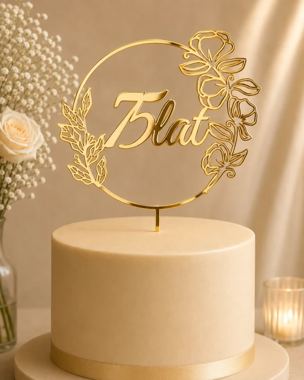 Personalizowany Topper na tort urodzinowy cyfra + lat