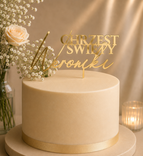 Personalizowany Topper na tort Chrzest Święty z imieniem