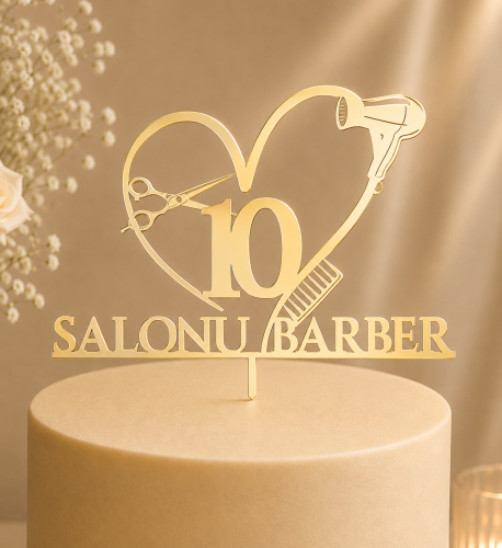 Personalizowany topper na tort urodziny Salonu Fryzjerskiego