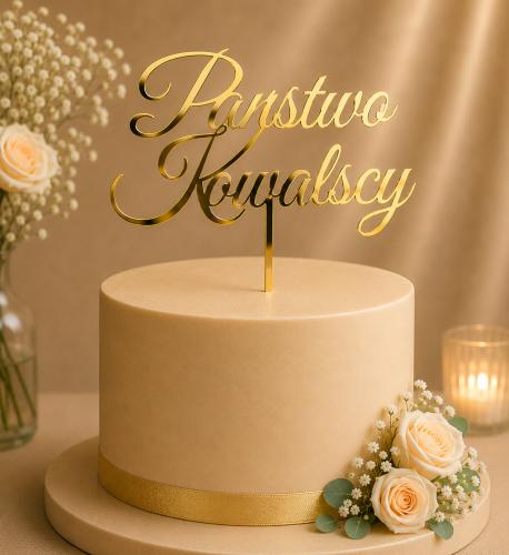 Topper na tort ślubny nazwisko w wersji standard.png