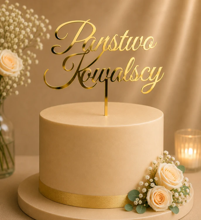 Topper na tort ślubny nazwisko w wersji standard.png