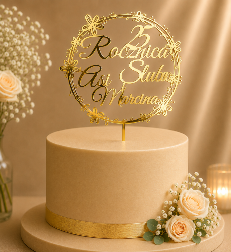 Topper na tort z okazji Rocznicy Ślubu w kwiatowej obręczy + imiona.png