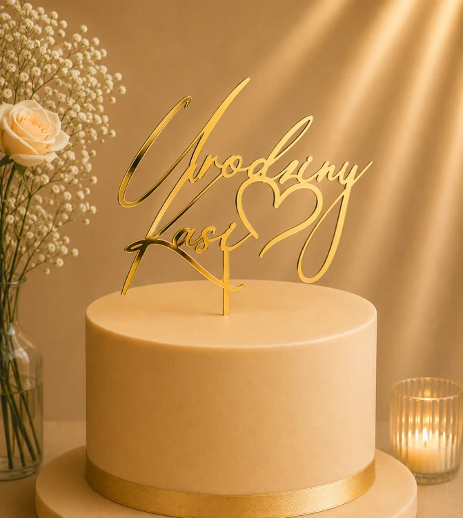 Personalizowany Topper na tort urodzinowy z imieniem