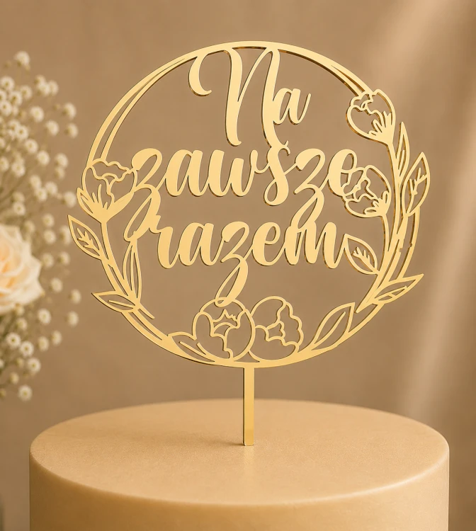 Topper na tort ślubny Na zawsze razem.png