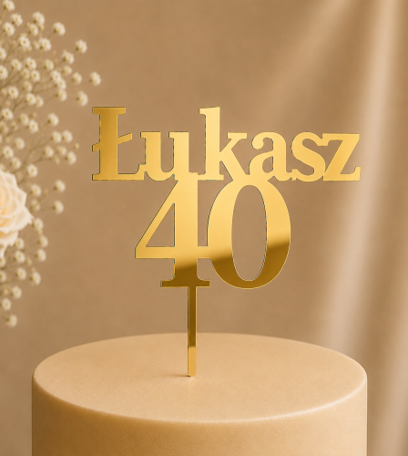 Tort złoty topper