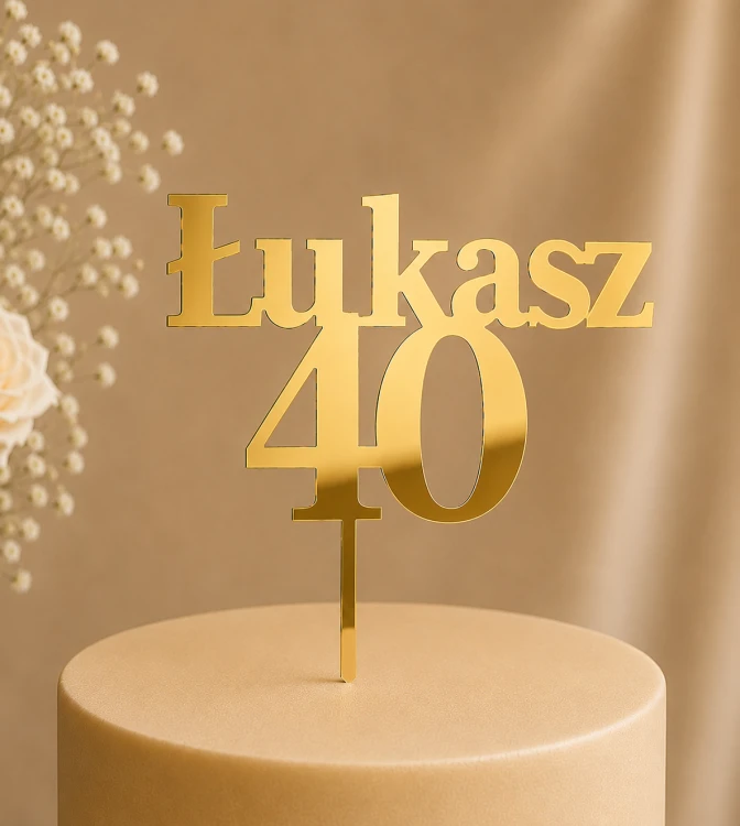 Tort złoty topper