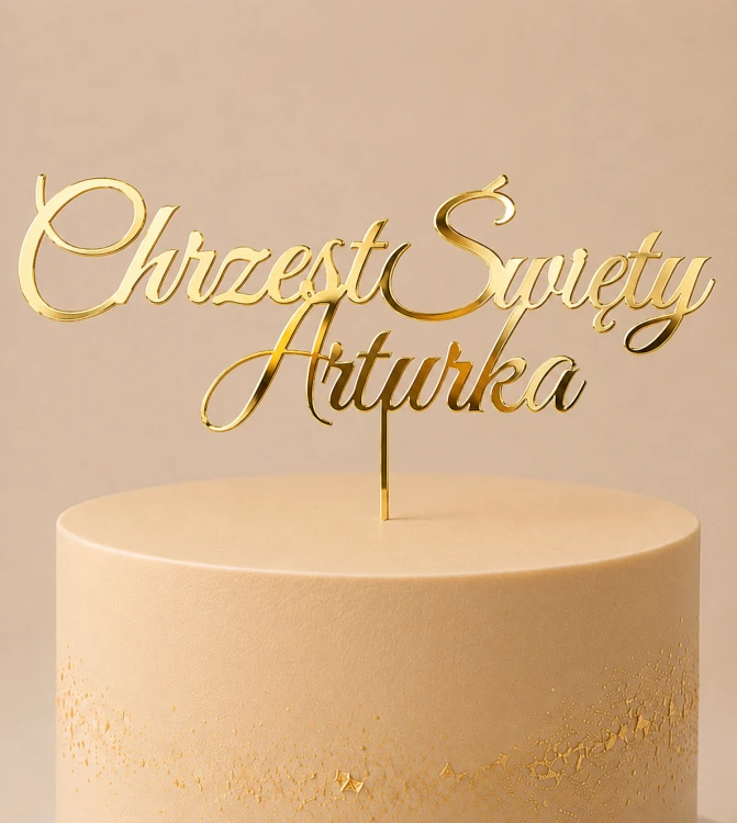 Topper na chrzest Chrzest Święty + imię ozdobny.png