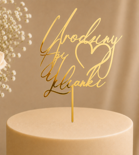 Personalizowany topper na tort urodzinowy Urodziny z dwoma imionami