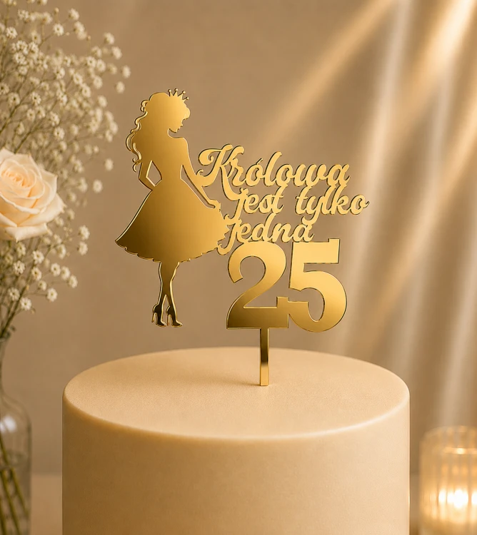 Topper na tort Królowa jest tylko jedna
