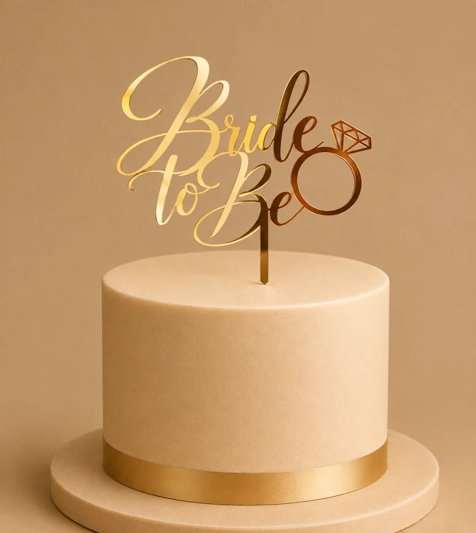 Topper Bride to Be z pierścionkiem