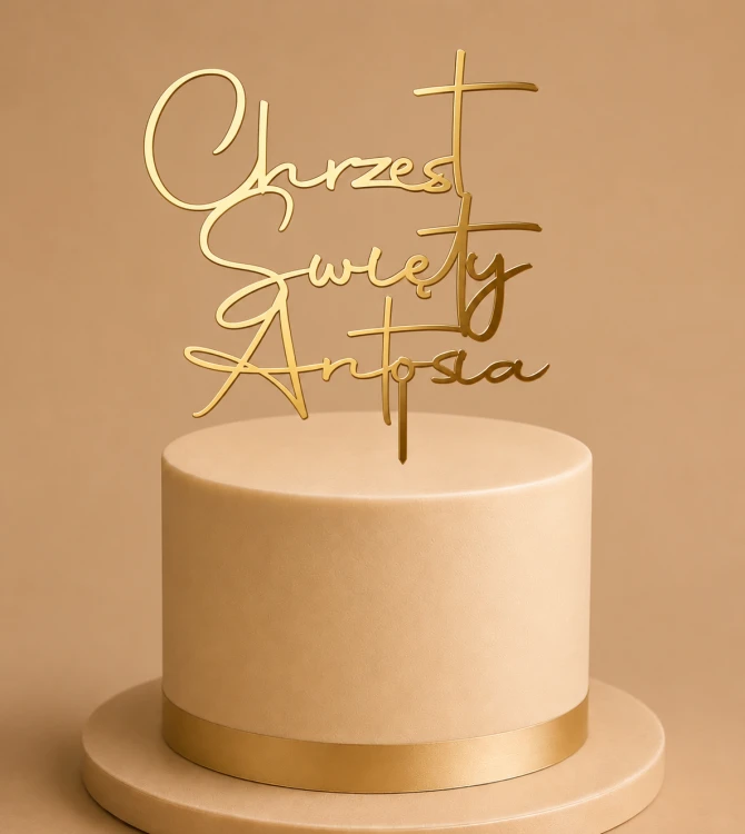 Personalizowany topper na tort Chrzest Święty z imieniem.png