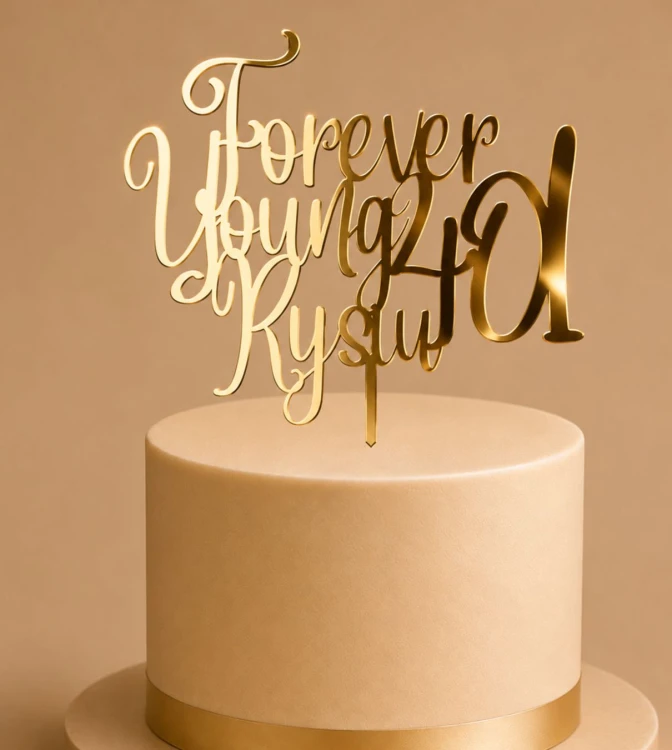 Dekoracja na tort urodzinowy forever young.jpg