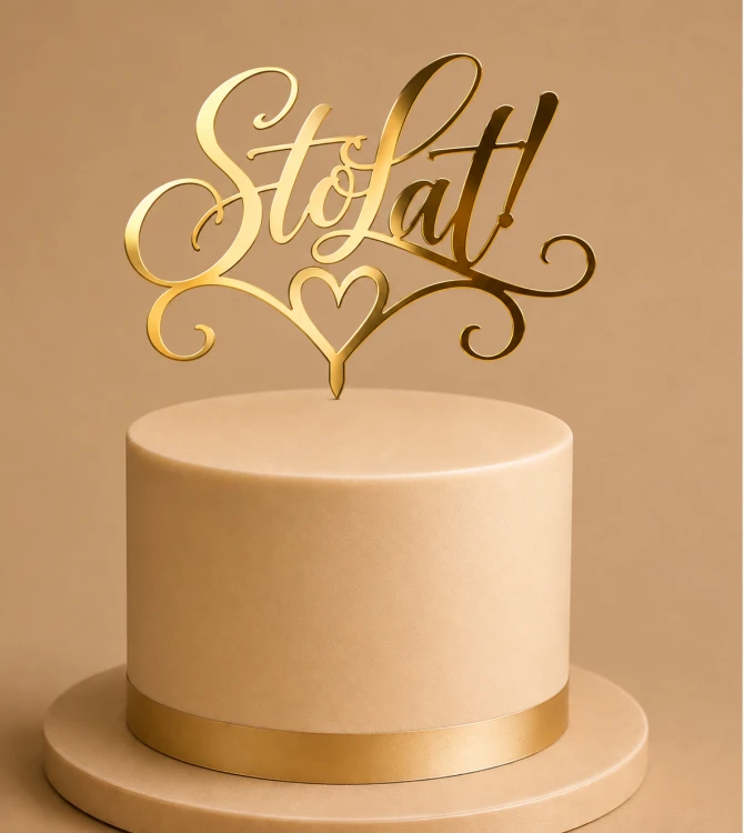 Elegancki tort Sto lat! z topperem.png