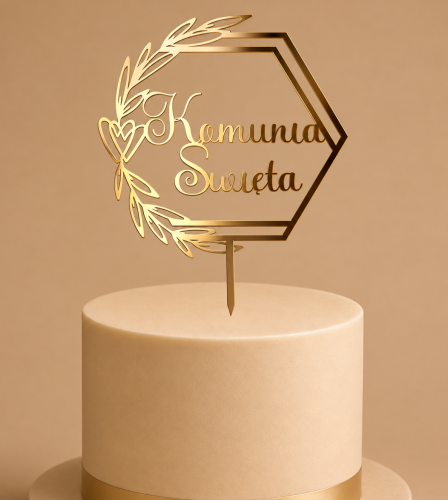 Elegancki topper komunijny „Komunia Święta”.png