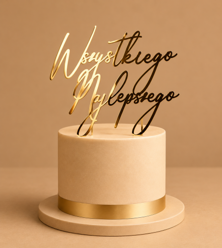 Elegancki topper na tort Urodzinowy.png