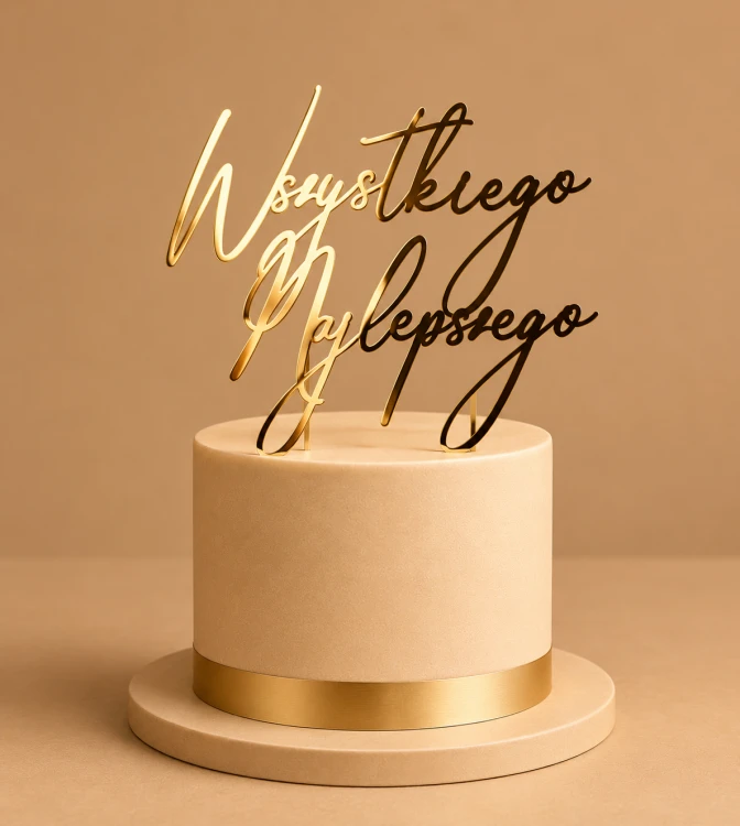 Elegancki topper na tort Urodzinowy.png